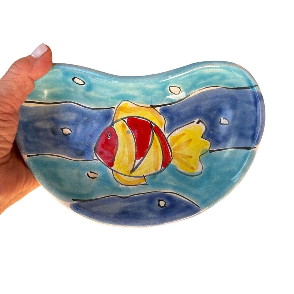 La Musa Italy Bright Colored Hand Painted Pottery Bowl 7”X4”